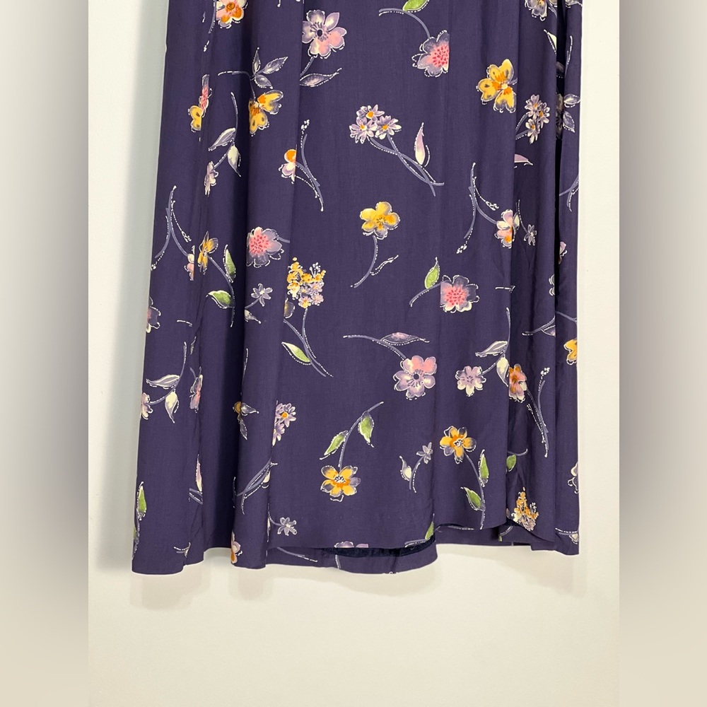 Talbots Vintage Floral Blue Maxi Cottagecore Dress Size 14 - Picture 3 of 12